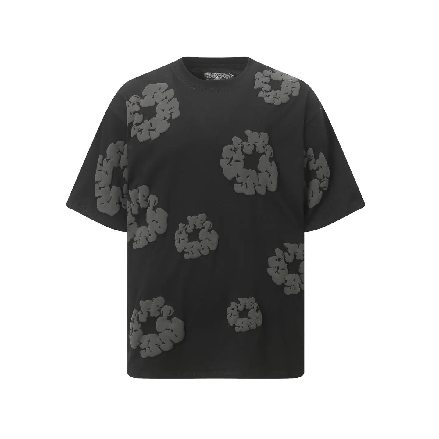 DENIM TEARS Kapok New Short Sleeve Model No.: 3165P106 Color: Black Gray Size: S M L XL